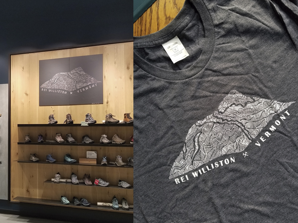 REI Williston T-shirt and Store Mural Design